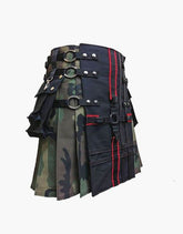 BLACK WOMEN HYBRID KILT USING CAMO UTILITY - Scottish Kilt Jacket™ USA-UK